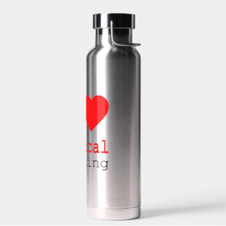 Ich ❤️ Wasserflasche für Kritisches Denken Trinkflasche
