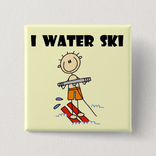 Ich Wasserski T-Shirts und Geschenke Button