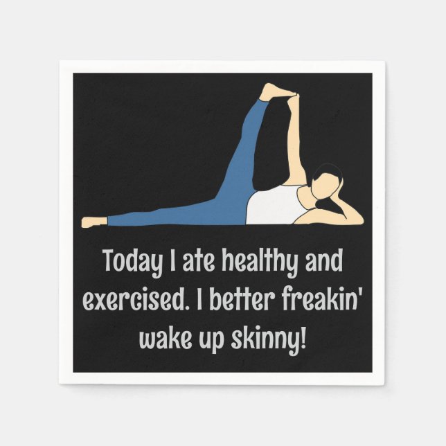 "Ich weck besser dünn auf" - Funny Cocktail Napkin Serviette (Vorderseite)