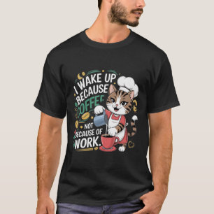 Ich weckte auf, weil Kaffee nicht wegen der Arbeit T-Shirt
