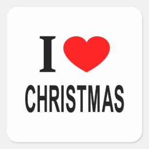 Ich ❤️ WEIHNACHTEN ICH LIEBE WEIHNACHTEN ICH MAG W Quadratischer Aufkleber