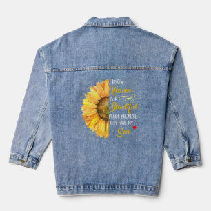 Ich weiß, dass der Himmel ein schöner Ort ist, wei Jeansjacke