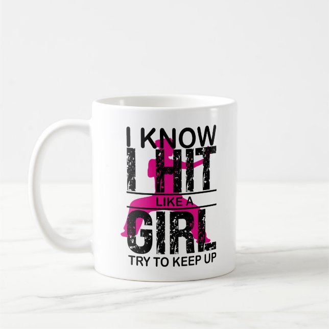 Ich weiß, dass ich trage, als ob ein Mädchen versu Kaffeetasse (Links)
