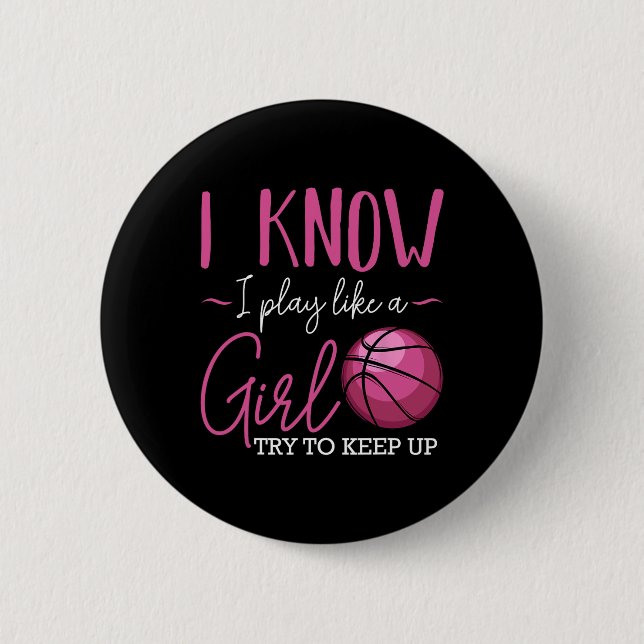 Ich weiß, dass ich wie ein Basketballtrainer eines Button (Vorderseite)