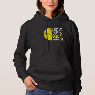 Ich weiß, dass ich wie ein Mädchen spiele, versuch Hoodie
