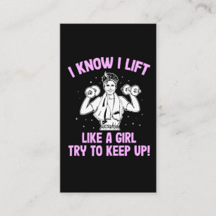 Ich weiß, dass ich wie eine Girl Weightlift-Frau f Visitenkarte