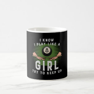 Ich weiß, ich spiele wie ein Mädchen, versucht mit Kaffeetasse