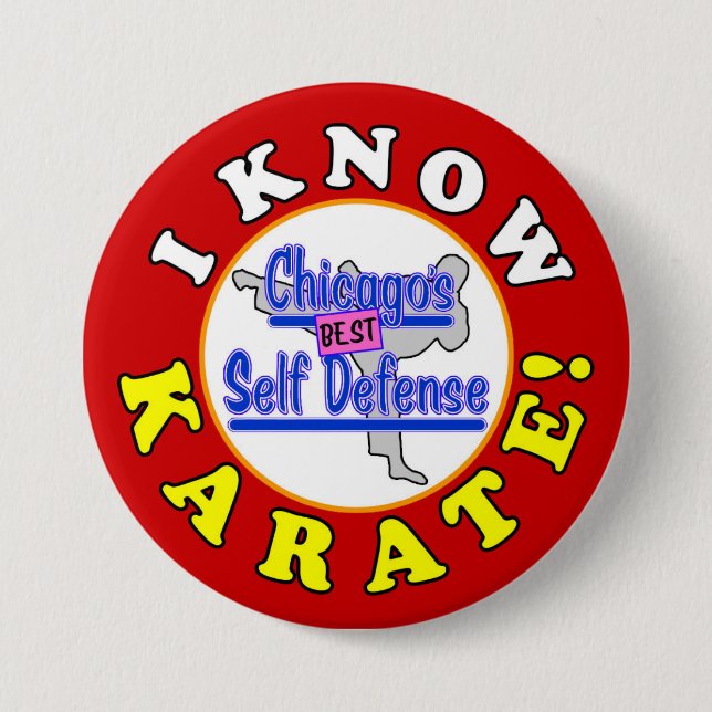 "ICH WEISS KARATE!" Larry Appleton Perfect Strange Button (Vorderseite)