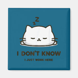 Ich weiß nicht, ich arbeite hier lustige schlafend magnet
