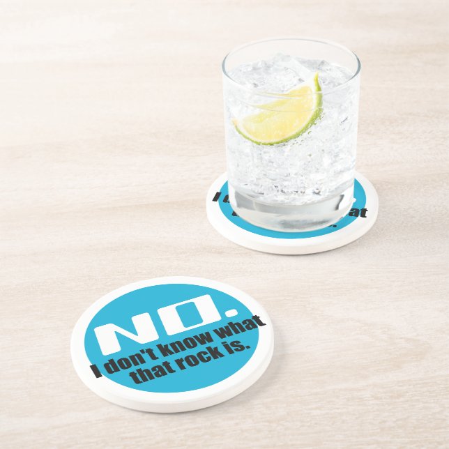 Ich weiß nicht, was dieser Felsen ist (blau) Sandstein Untersetzer (Seite)