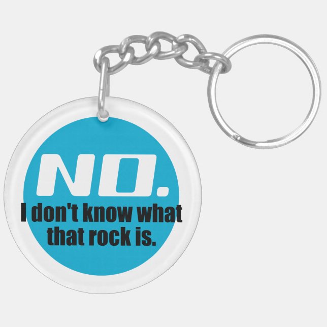 Ich weiß nicht, was dieser Felsen ist (blau) Schlüsselanhänger (Rückseite komplett)