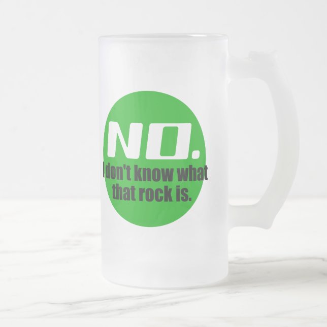 Ich weiß nicht, was dieser Felsen ist (grün) Mattglas Bierglas (Rechts)