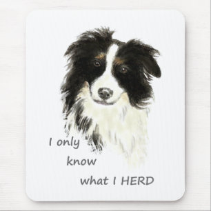 Ich weiß nur, was ich Border Collie Dog Zitat herb Mousepad