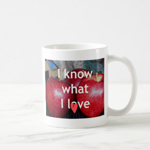 "Ich weiß, was ich Liebe" - Design mit Apple-Thema Kaffeetasse