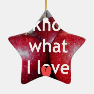 "Ich weiß, was ich Liebe" - Design mit Apple-Thema Keramikornament