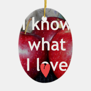 "Ich weiß, was ich Liebe" - Design mit Apple-Thema Keramikornament