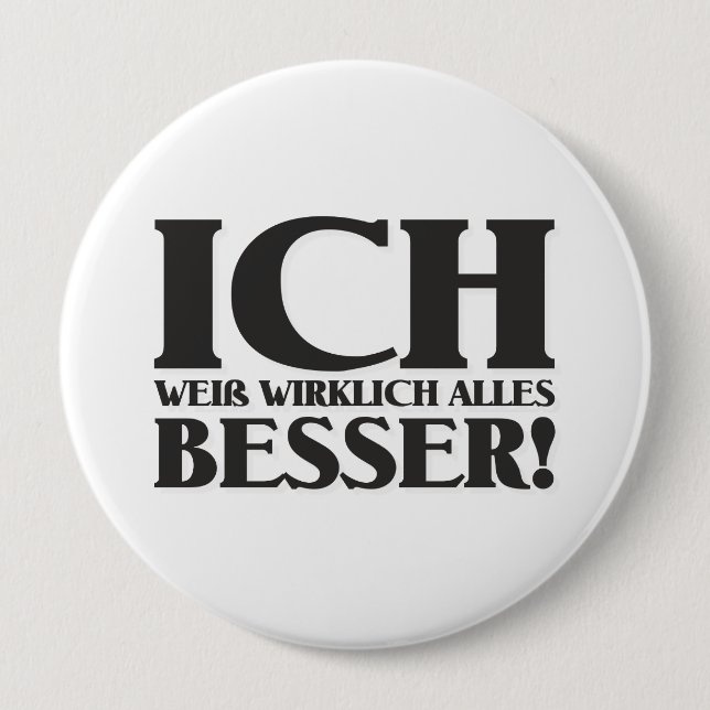 Ich weiß wirklich alles Besser! Knopf Button (Vorderseite)