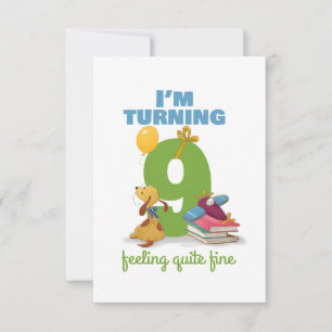 Ich wende die 9 Happy Birthday Card für Kinder RSVP Karte