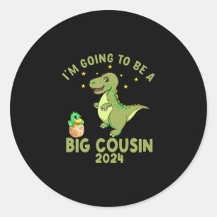 Ich werde 2024 ein großer Cousin sein Runder Aufkleber
