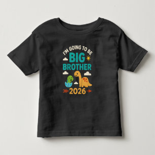 Ich werde 2026 ein großer Bruder Dino  Kleinkind T-shirt