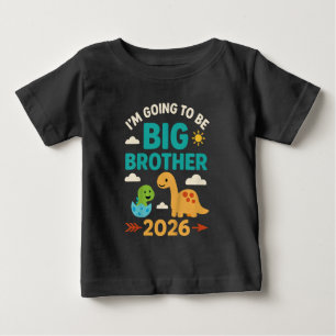 Ich werde 2026 ein großer Bruder Dino sein Baby T-shirt