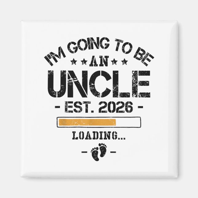 Ich werde 2026 Onkel - Neue Babynamch announcement Magnet (Vorne)