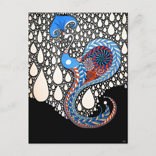 Ich werde all deine Tränen umbrella Peacock fangen Postkarte (Vorderseite)