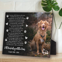 Ich werde an der Door Foto Dog Memorial Gewartet