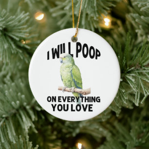 Ich werde auf alles, was Sie Liebe Papageienvögel  Keramik Ornament