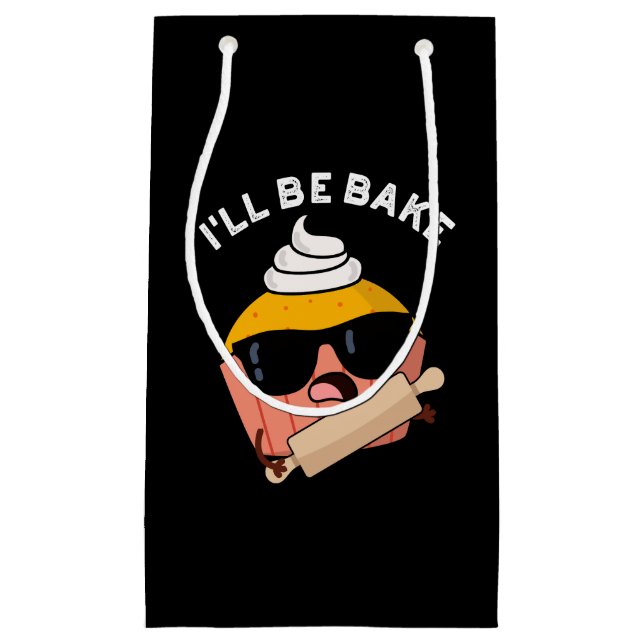 Ich werde backen Funny Cupcake Pun Dark BG Kleine Geschenktüte (Vorderseite)