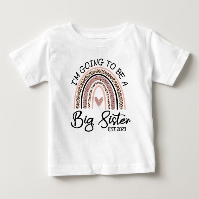 Ich werde Big Sister 2023 sein, Pregnancy Reveal Baby T-shirt (Vorderseite)