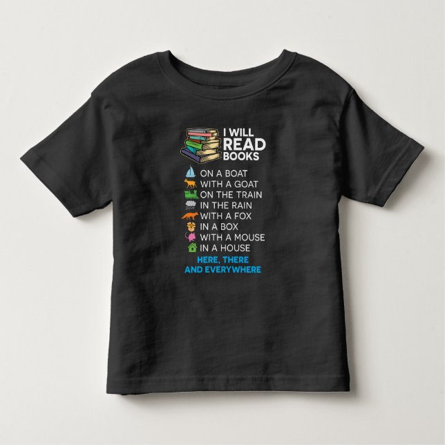 Ich werde Bücher auf einem Boot lesen und überall  Kleinkind T-shirt (Vorderseite)