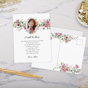 Ich werde da sein Rosen Mama Gedenk Absolvent Postkarte