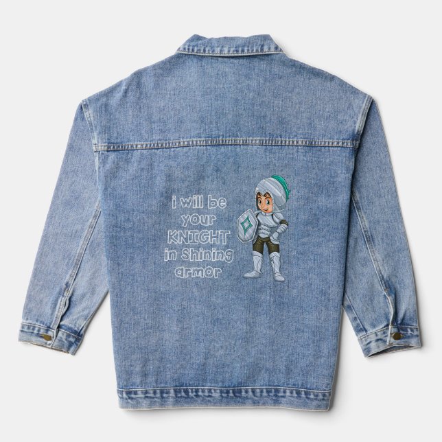 Ich werde dein Ritter sein, wenn ich die Rüstungsk Jeansjacke (Rückseite)