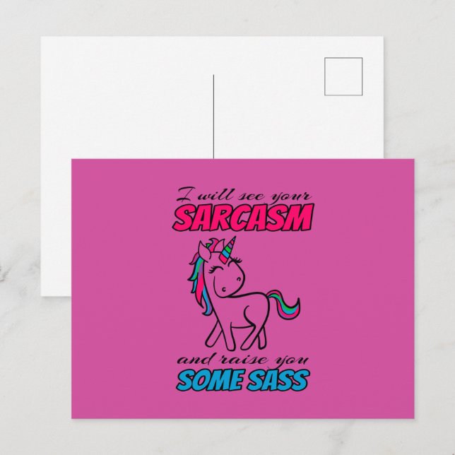 Ich werde deinen Sarkasmus sehen und dir etwas Fre Postkarte (Vorne/Hinten)