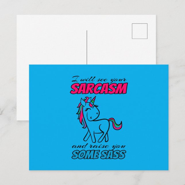 Ich werde deinen Sarkasmus sehen und dir etwas Fre Postkarte (Vorne/Hinten)