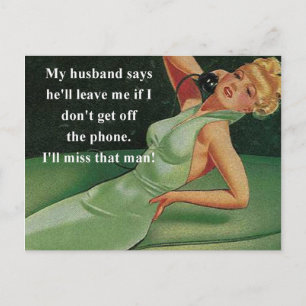 Ich werde den Mann verpassen Retro Postkarte