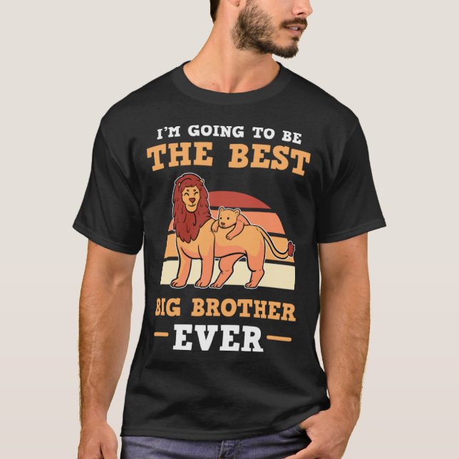Ich werde der beste große Bruder für Löwen sein T-Shirt (Vorderseite)