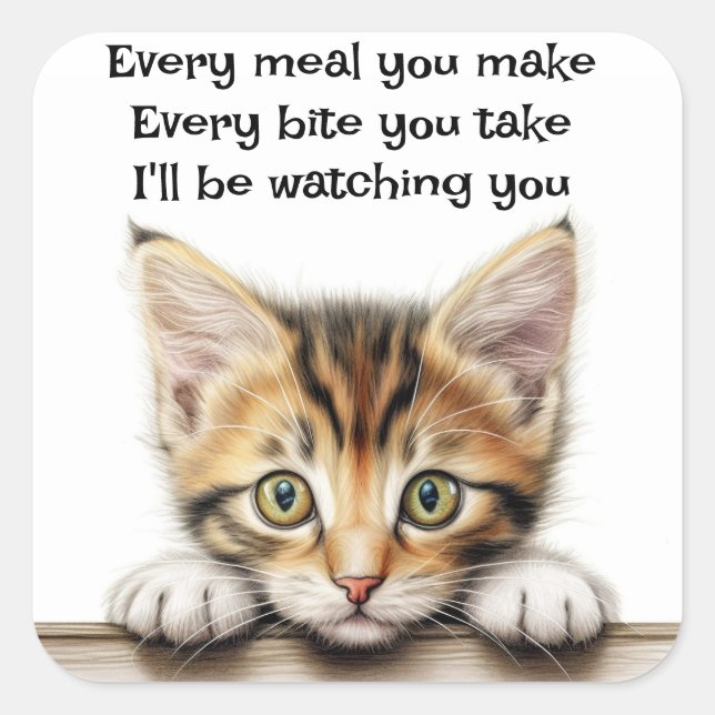 Ich werde dich beobachten quadratischer aufkleber (Vorderseite)