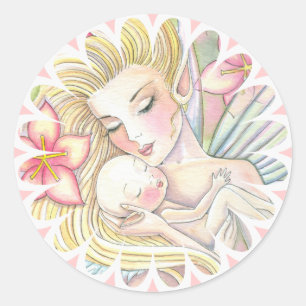 Ich werde dich für immer lieben Mama und Babyaufkl Runder Aufkleber