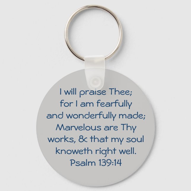 Ich werde dich loben; denn ich bin furchtbar und w schlüsselanhänger (Vorderseite)