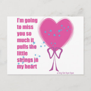Ich werde dich vermissen postkarte