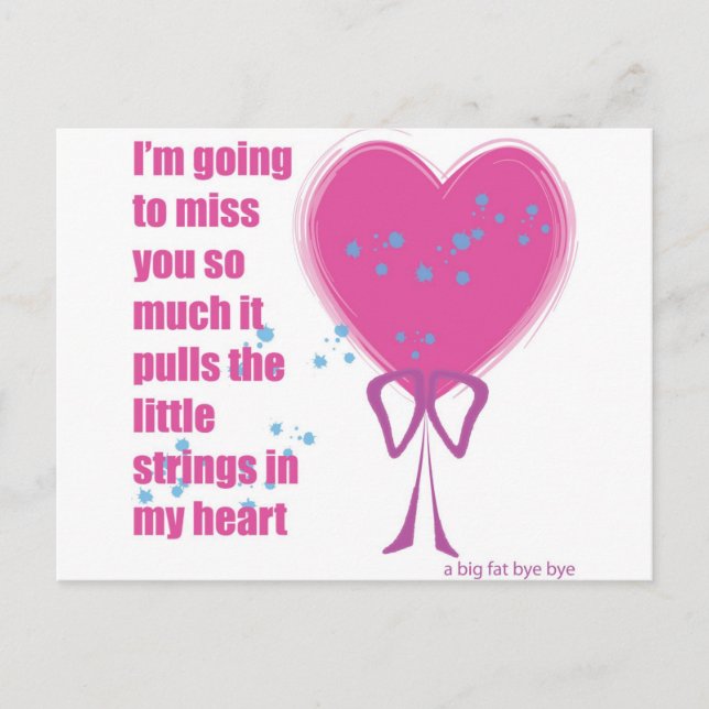 Ich werde dich vermissen postkarte (Vorderseite)