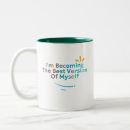 Ich werde die beste Version von mir selbst Zweifarbige Tasse