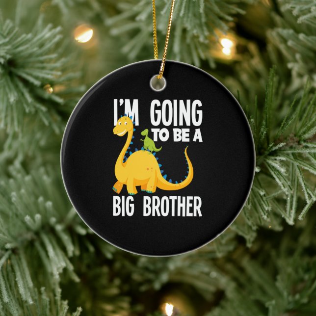 Ich werde ein großer Bruder Dinosaurier Dino sein Keramik Ornament (Baum)