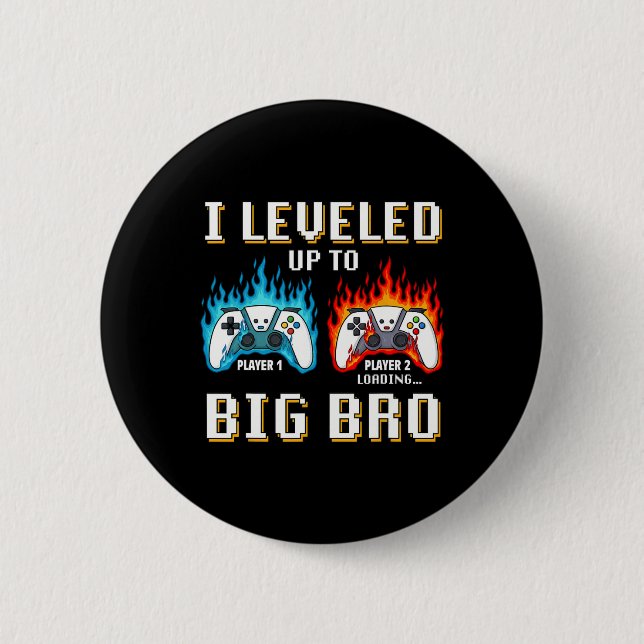 Ich werde ein großer Bruder lustiges Big Bro-Video Button (Vorderseite)