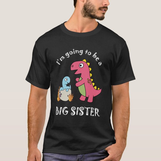 Ich werde ein großer Schwester Dinosaurier Kind An T-Shirt (Vorderseite)