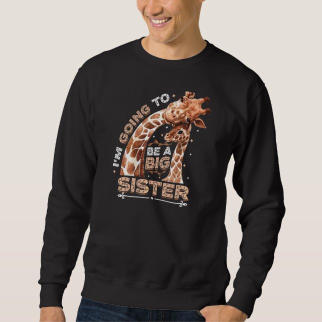 Ich werde eine große Schwester 2023 Giraffe Ankünd Sweatshirt (Vorderseite)