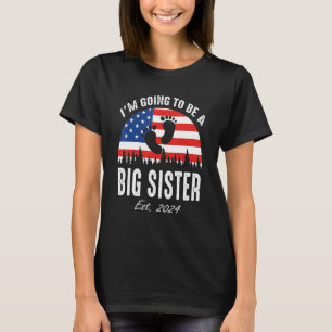 Ich werde eine große Schwester nach 2024 US-Flagge T-Shirt