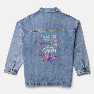 Ich werde eine große Schwester sein, die zum große Jeansjacke